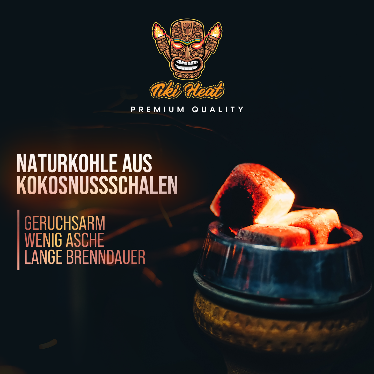 Tiki Heat Naturkohle aus Kokosnussschalen