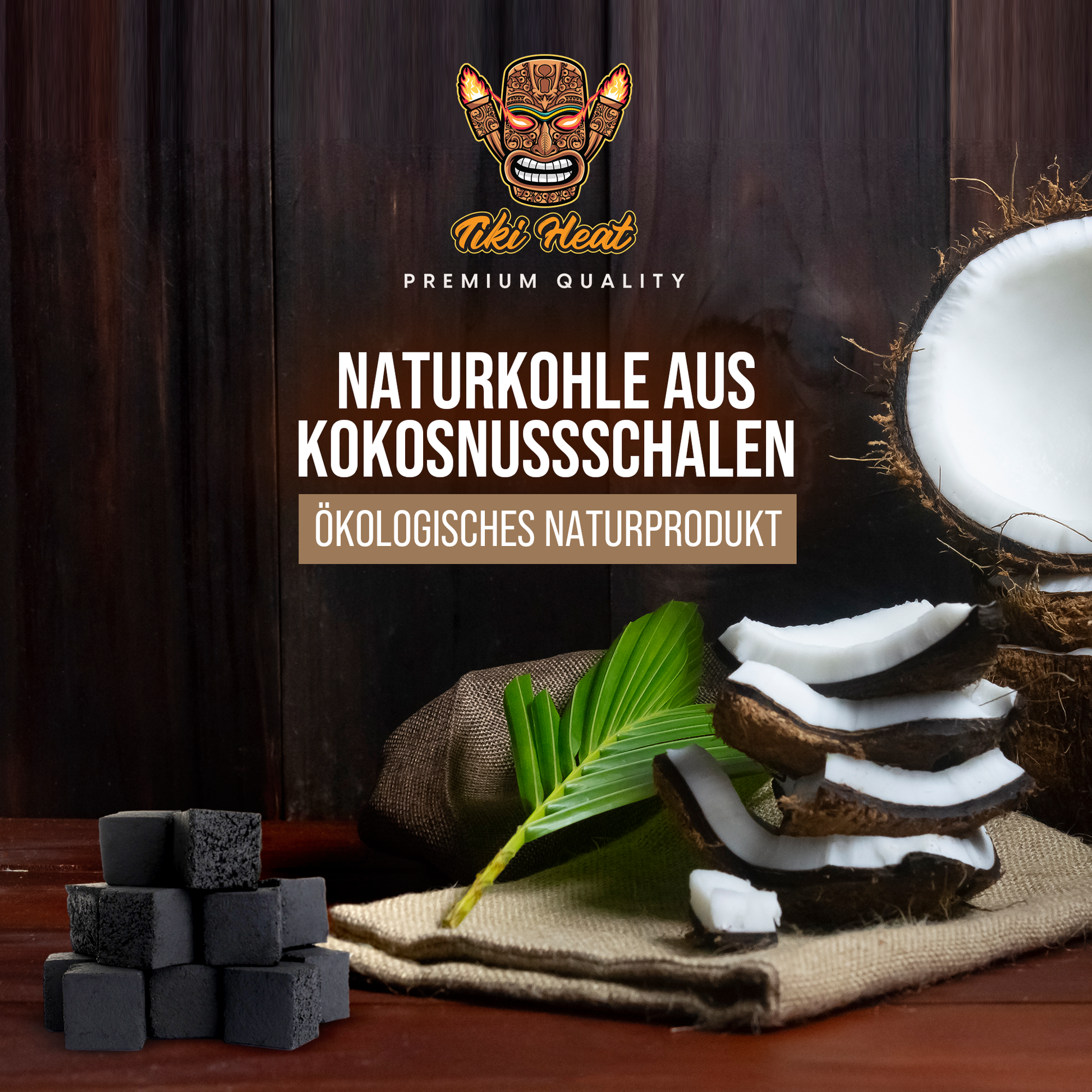 Naturkohle aus Kokosnussschalen